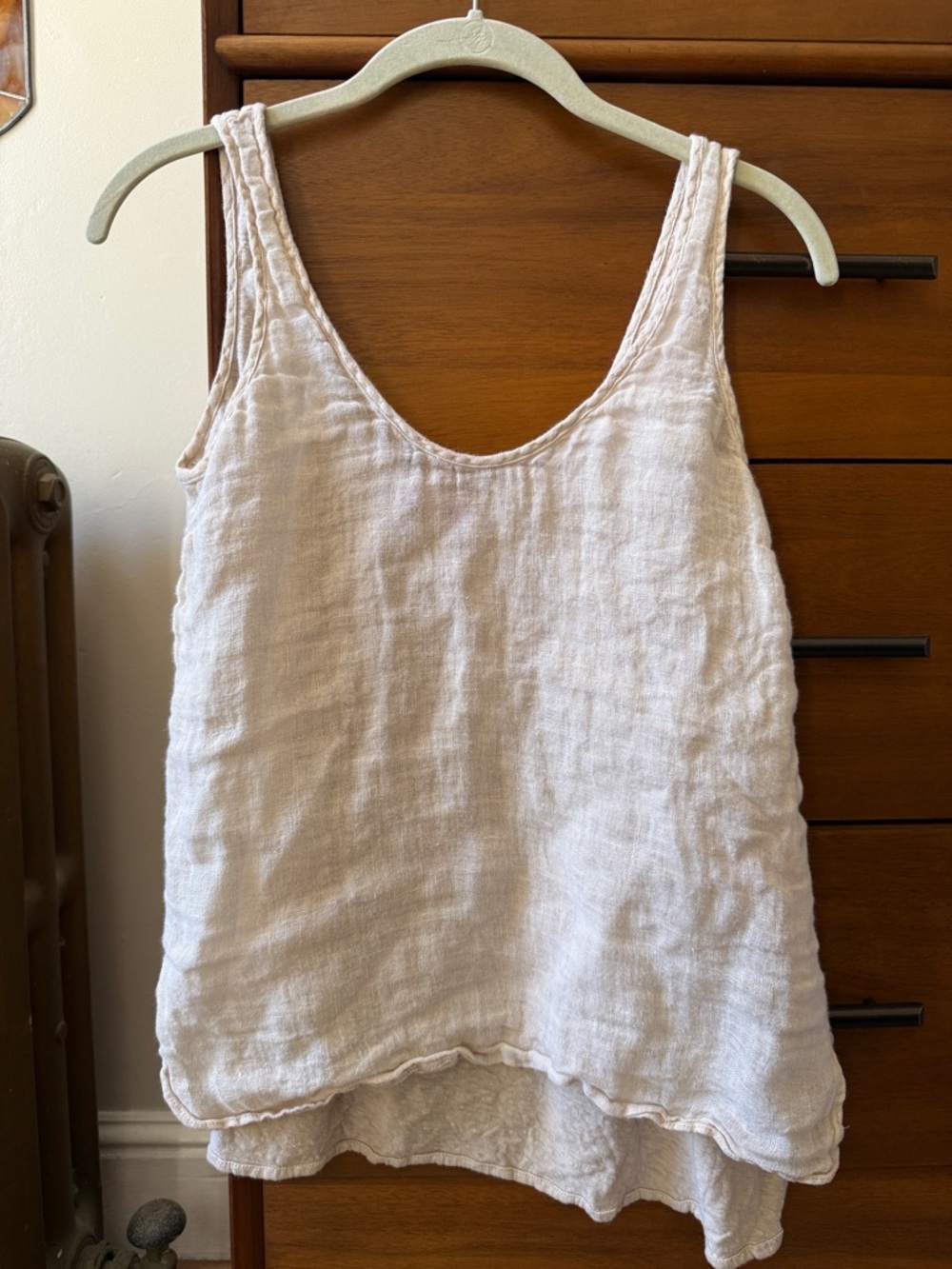 Calypso St. Barth Soft Cream Linen Scoop Tank